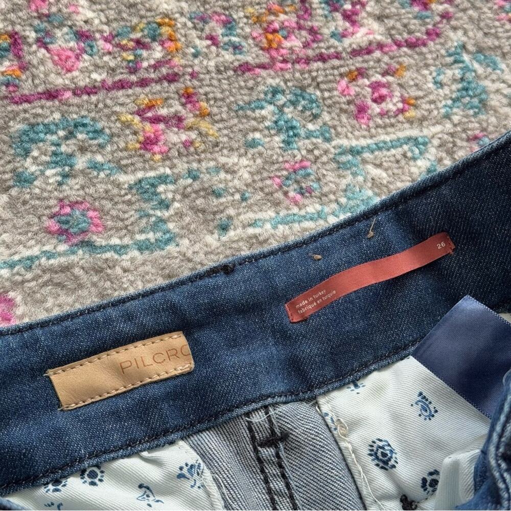 Pilcro Anthropologie Polished Mid Rise Blue Dark Wash Full Length Bootcut Jeans - Picture 14 of 15